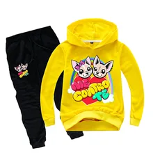 От 3 до 15 лет, милые толстовки с капюшоном с надписью «Me conto Te», штаны комплекты из 2 предметов комплект одежды для маленьких мальчиков, спортивный костюм для девочек-подростков детский модный спортивный костюм