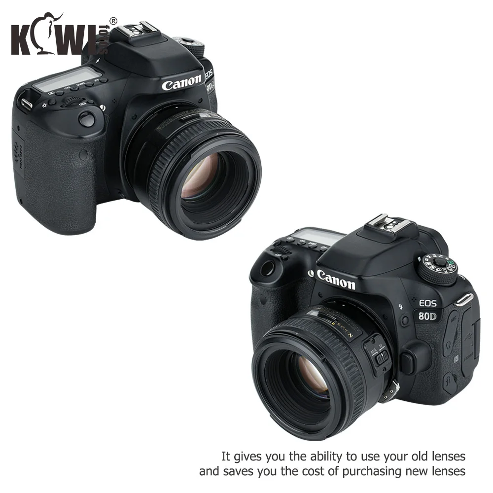 KIWIFOTOS адаптер для крепления объектива для Nikon G type(Ручная настройка апертуры) Объективы для Canon EF EF-S