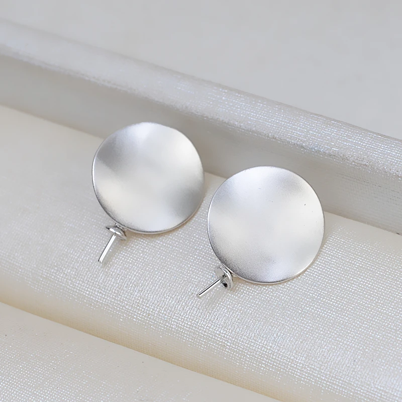 

MeiBaPJ Very Fashion Natural Freshwater Pearl Sublight Circular Stud Earrings for Women 925 Sterling Silver Fine Jewelry