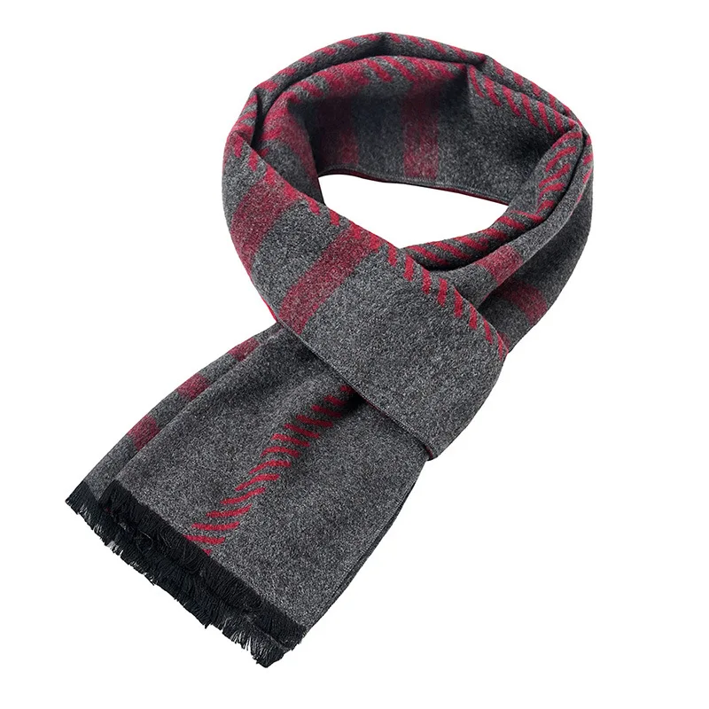 Autumn Model Feeling Scarves Men Vintage Tartan Scarf Men's Winter Warm Wool Neckerchief Luxury Cashmere Shawl Wrap New