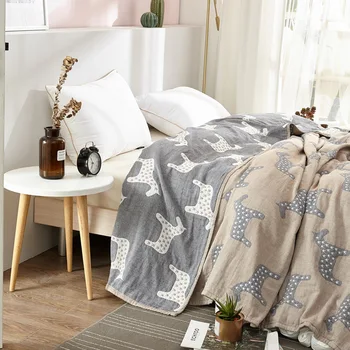 

Cotton 4-layer Gauze Blanket Muslin Bedding Sheet Queen King Travel Blanket For Bed Towel Quilt Summer Air Conditioning Blanket