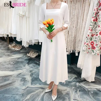 

French simple forest party evening dress