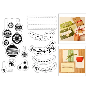 

2020 New Merry Christmas Decoration Clear Stamps and Leaves Metal Cutting Dies For Scrapbooking Crafts Greeting Card Making