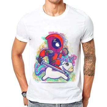 

2020 Hot Sale Unicorn Deadpool Men T-Shirt Casual Short Sleeve Cotton Male Tee Shirts Hipster Funny Tops Mens T shirt XS-XXXL