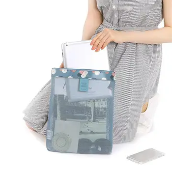 

Portable Flower Print Zip Mesh Beach Swimming Tote Swimsuit Toiletry Storage Bag