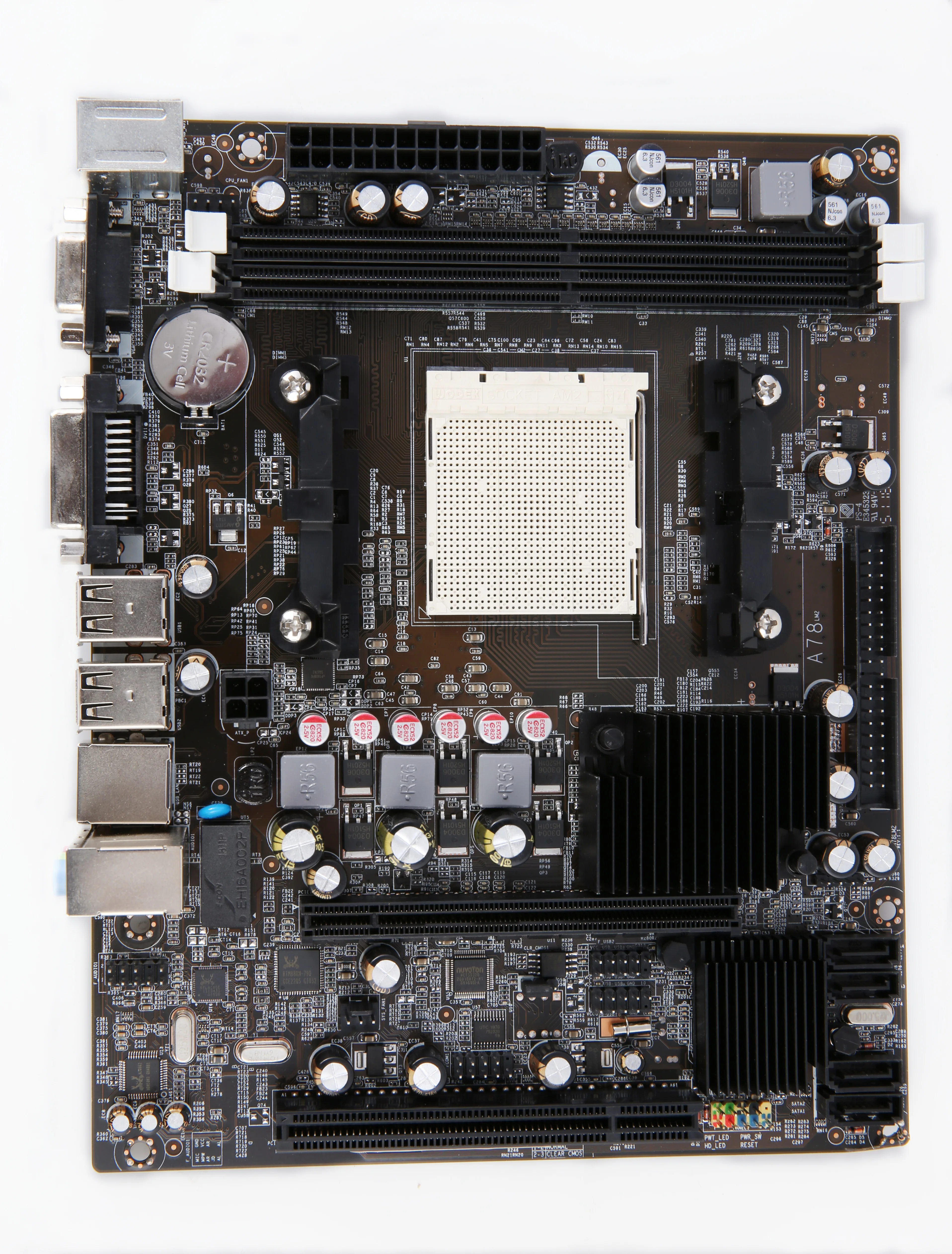 

PCWINMAX AMD A780 Computer Motherboard AM2 CPU 2xDDR2 Dual Channel Support VGA DVI