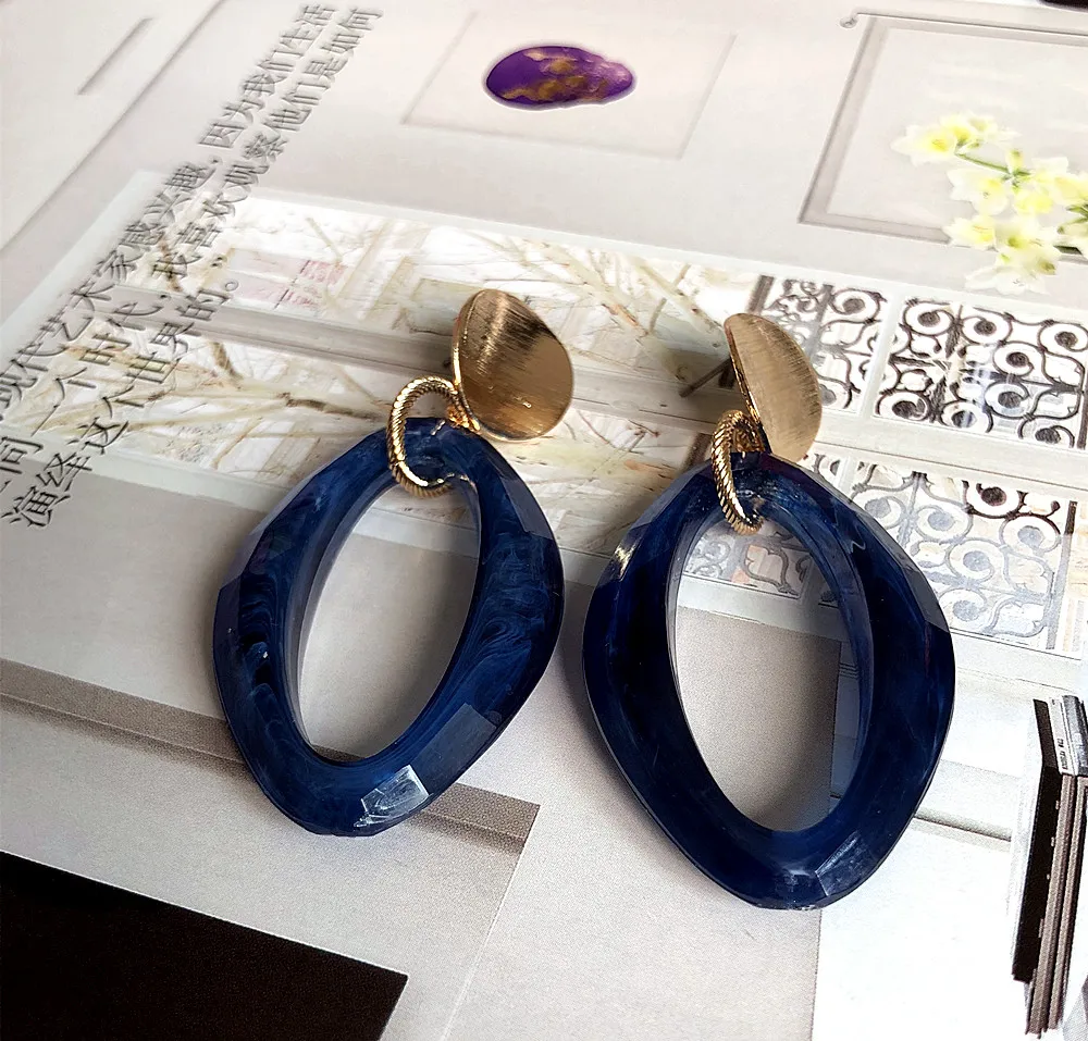 Timeless Wonder resin oval cutout Stud Earrings punk Party Show Gift Brincos super runway rare beach summer korean star top 3453 | Украшения