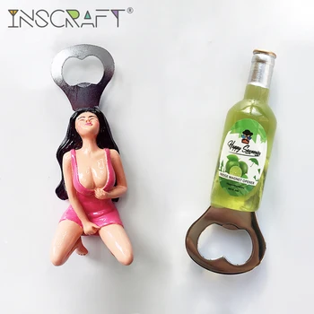 

Sexy Women Magnetic Bottle Opener Kitchen Fridge Ice-cream Shape Wine Glass Opener Bartender Bar Magnets Decoration