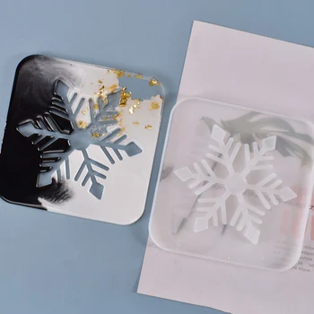 

UV Resin Jewelry Liquid Coasters Silicone Mold Christmas Snowflake Resin Molds For DIY Pendant Jewelry Making Finding Molds