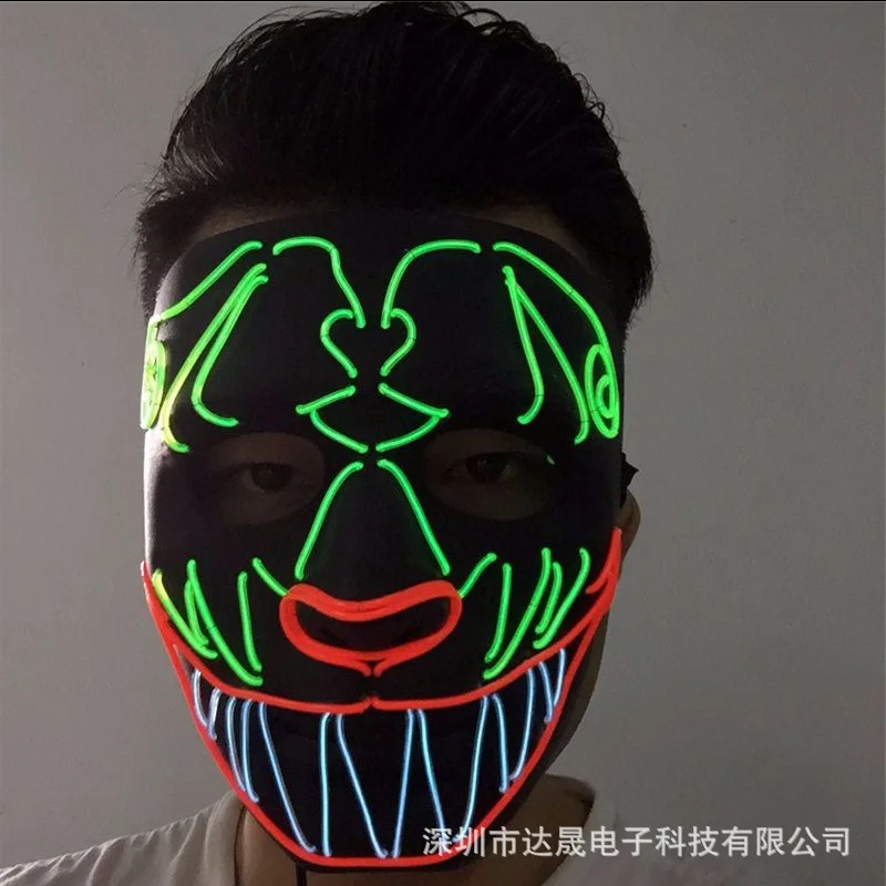 Halloween EL Cold Light LED Luminous Mask Aliens Modeling Cool Makeup Decoration Props | Дом и сад