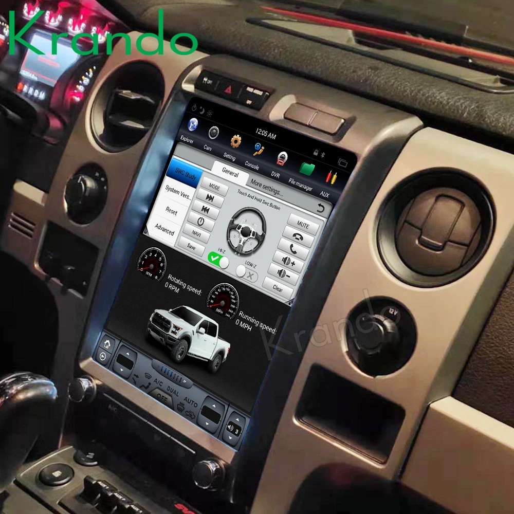 Krando Android 8,1 4+ 32gb 12," Tesla вертикальный для FORD Raptor F150 2009- автомобильный радиоприемник с навигацией GPS Мультимедийная система