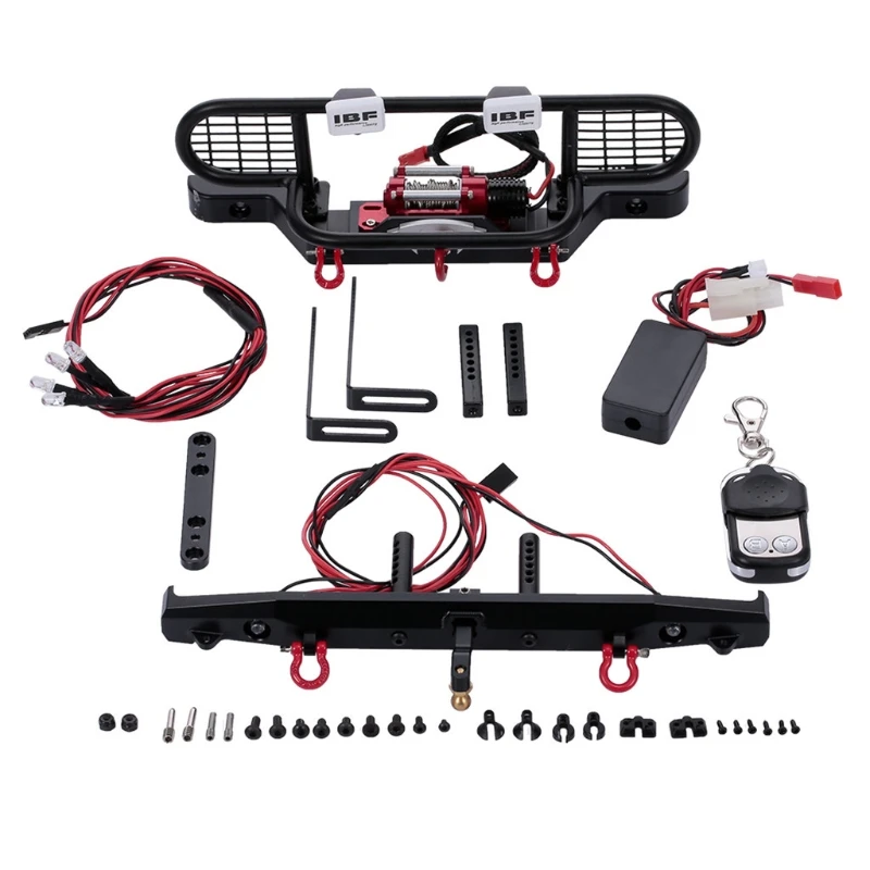 

RC Front Rear Shock Bumper Automatic Winch for 1/10 Remote Control Off-road 4x4 87HD