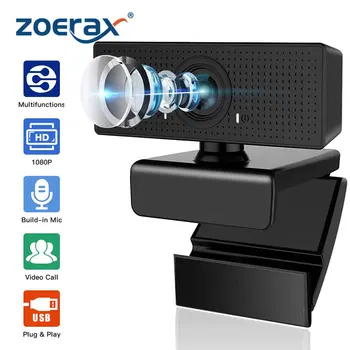 

ZoeRax Webcam with Microphone, 1080P HD Webcam Streaming Computer Web Camera with 110° Wide View Angle - USB Computer Camera