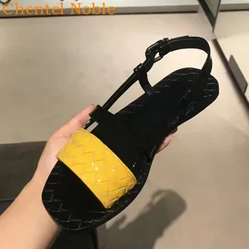 

Personality Vivid Chentel Sandals Women Zapatillas Mujer Mature Chaussures Femme Novelty Fashion Buckle Shoes Mixed Color