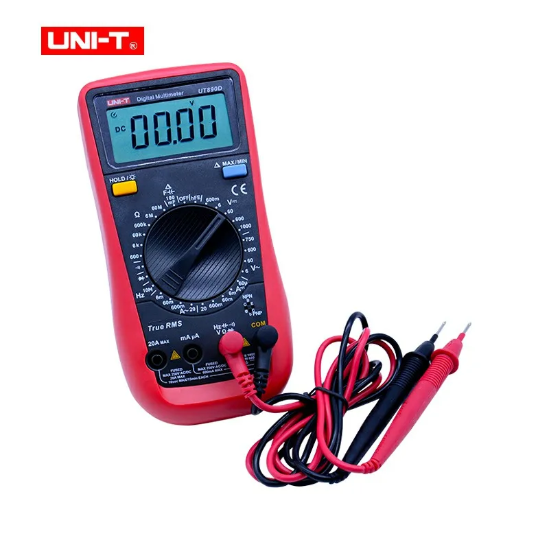 True RMS цифровой мультиметр UNI-T UT890D AC/DC Напряжение измеритель тока Емкость Сопротивление Частота тестер диодов hFE/REL