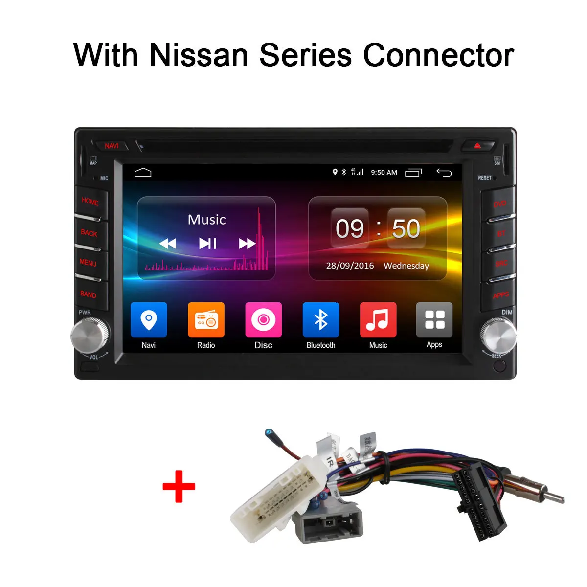 Ownice C500 Android 6,0 Octa 8 Core 2G ram 2 от автомобиля DVD плеер с gps-навигатором видео монитор для универсального BT 4G SIM LTE сети - Цвет: with nissan cable