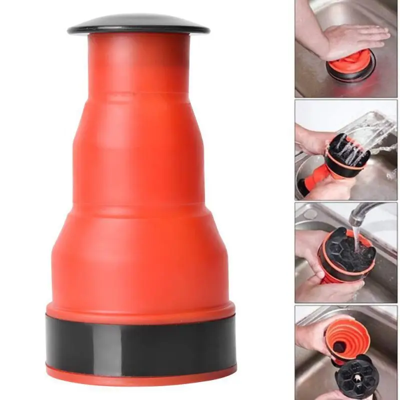 Manual Sink Cleaner Pump Toilets Bath Kitchen Tool Plunger High Pressure Air Power Drain Blaster Sink Plunger
