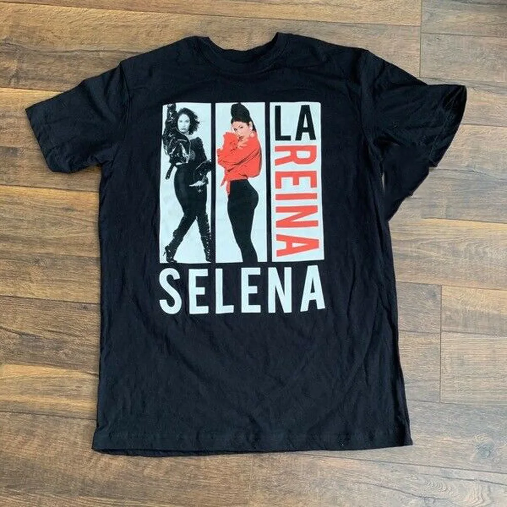 Мужская футболка с рисунком Selena Quintanilla черная футболка с круглым вырезом