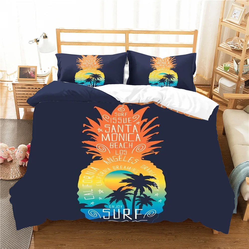 

Comforter Clothes Duvet Cover Set Pineapple Poster Pattern Home Textiles with Pillowcase Bedroom Covetlets for Girl Bed Linens