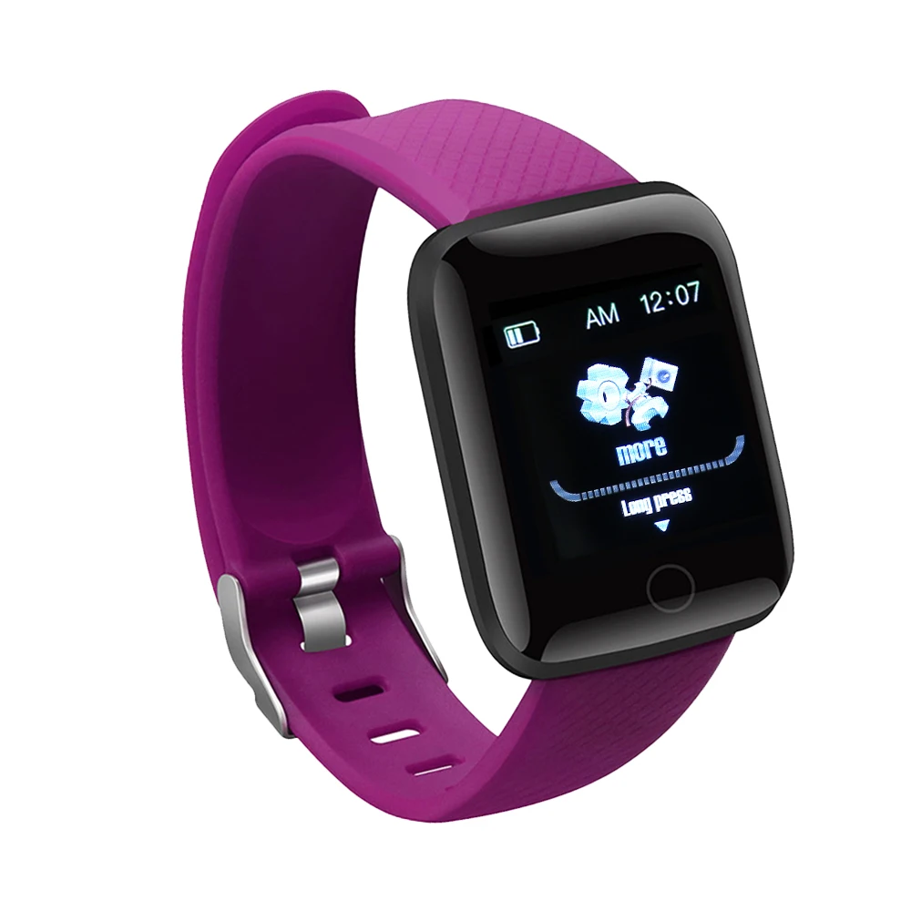 Умные часы с цветным экраном, Bluetooth, IP67, водонепроницаемые, умные часы, монитор сердечного ритма, несколько видов спорта, модель для мужчин и женщин, зарядка через usb - Цвет: 03 purple