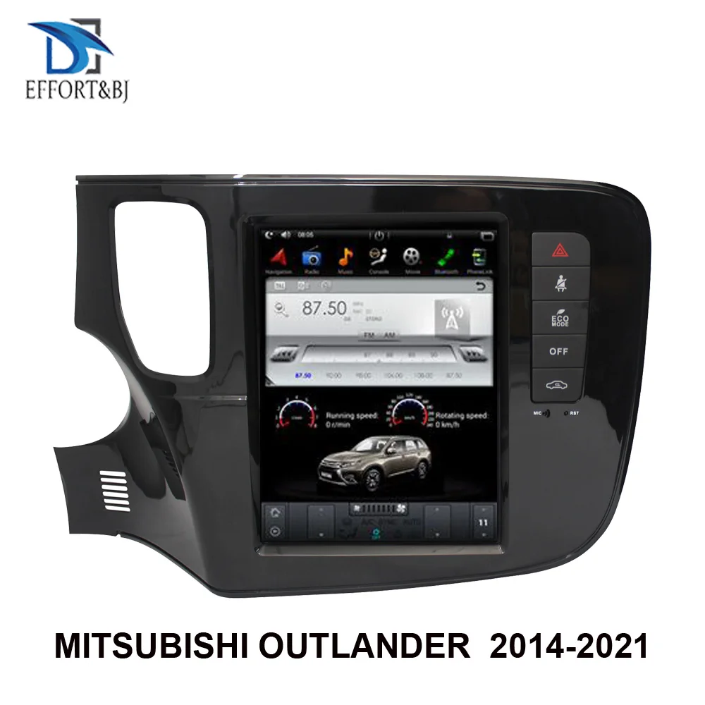 10.4 inch Tesla style Screen Android 9.0 Car GPS Navigation For MITSUBISHI OUTLANDER 2014-2021 Car radio player head unit