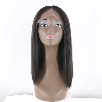 

SOKU Straight Synthetic Lace Front Wig For Women Black Brown Maroon Color Lace Hair Wig Heat Resistant Fiber With Baby Hair