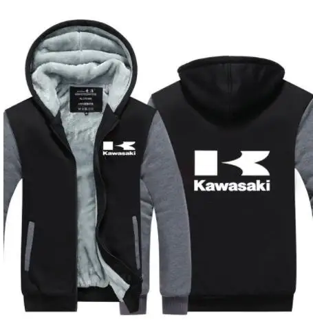 Новые мужские толстовки зимние теплые мужские Kawasaki мужские свитера зимние мужские пальто с капюшоном на молнии пальто - Цвет: 2