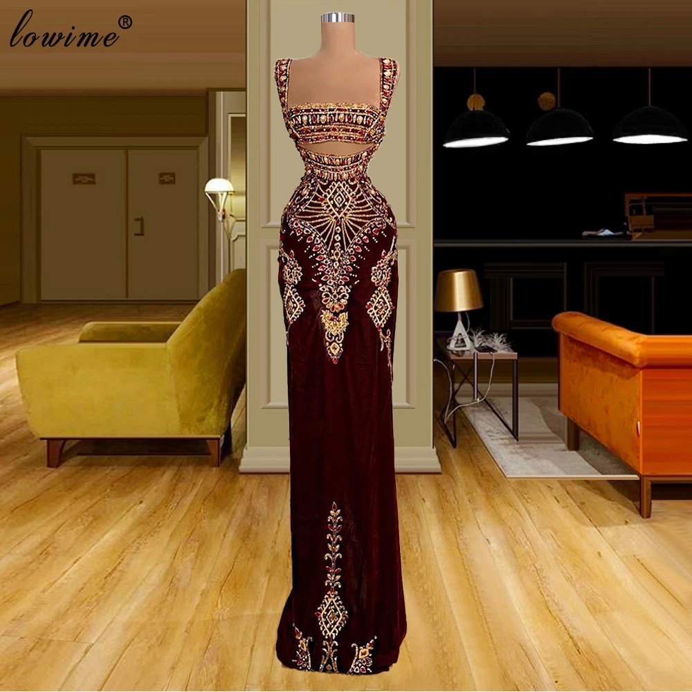 2020 Burgundy Crystals Prom Dresses Mermaid Speghetti Cocktail Party Dresses Women Evening Dresses Party Vestidos Formales prom & dance dresses