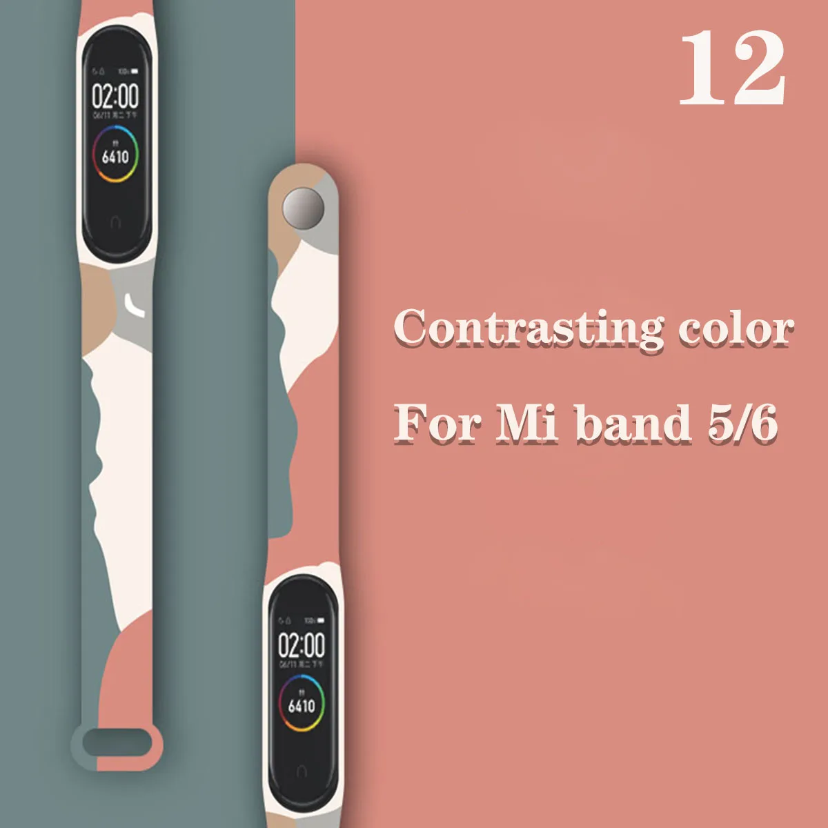 Silicone Bracelet For Xiaomi Mi Band 6453 Sport Wristband Mi Band 5 6 Replacement Straps for  Waterproof Print Smart Watch Strap 