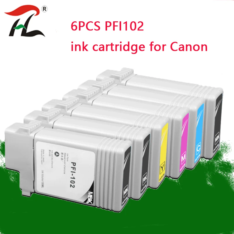 6 цветов 130 мл PFI102 PFI 104 совместимый чернильный картридж для Canon IPF650 IPF655 IPF750 IPF755 IPF760
