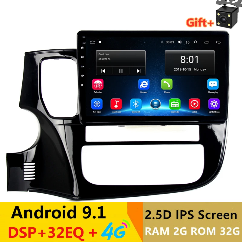 

9" 2.5D IPS Android 8.1 Car DVD Multimedia Player GPS for Mitsubishi Outlander 2014 2015 2016 car radio wih DSP 32EQ navigation
