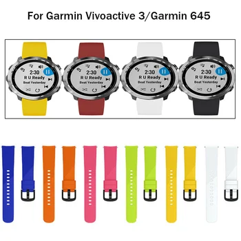 

Colorful Soft Silicone Replacement Strap for Garmin vivoactive 3 vivomove3 HR Smart Wristband for GARMIN Forerunner 645