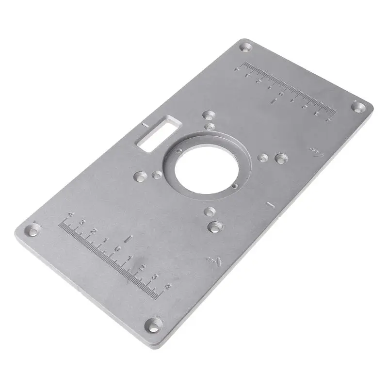 

700C Aluminum Router Table Insert Plate + 4 Rings Screws For Woodworking Benches B95B