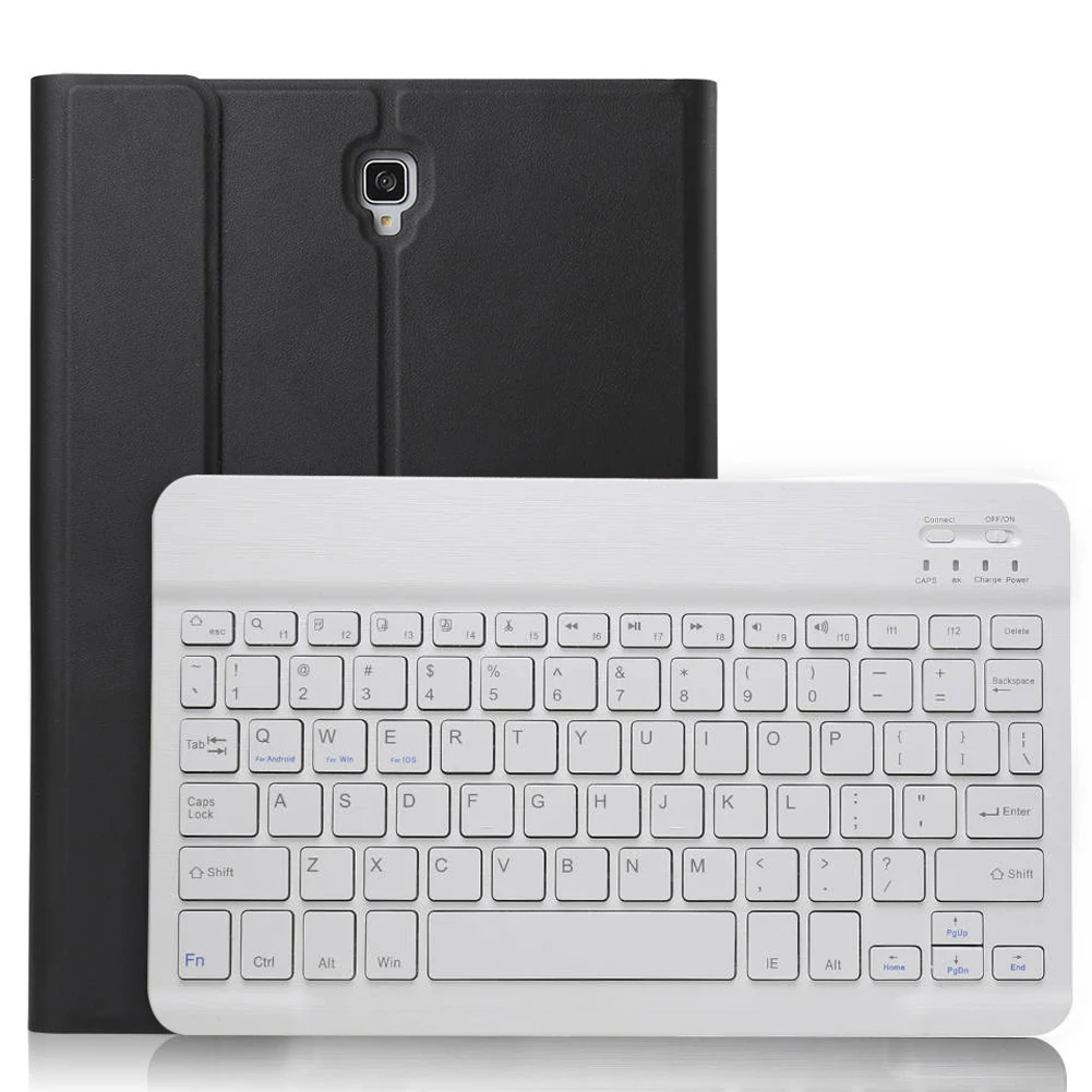 Ультра кожаный флип-чехол с клавиатурой для samsung Galaxy Tab A 10,5 дюймов SM-T590 T595 T597 чехол беспроводной Bluetooth чехол для планшета - Цвет: Black white