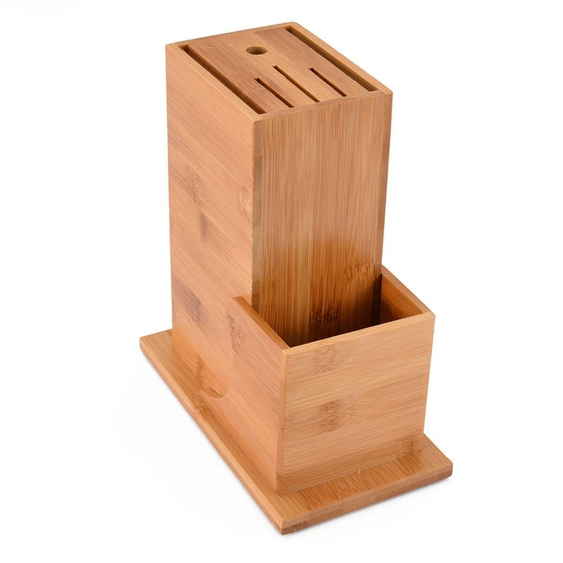 

TOP!-Multi-Functional Knife Storage Tool Supplies Bamboo Block 6 Knife Slot Storage Organizer Tool Creative Knife Rack Holder