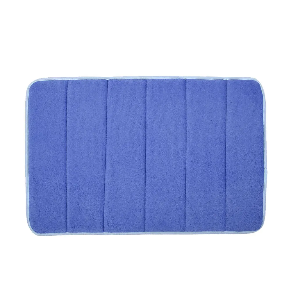Dark blue 40x60 см, коврик для ванной, противоскользящий, дверной коврик, коралловый флис, полосатый дизайн, для ванной комнаты, ванна, напольный коврик, ковер, нескользящий - Цвет: Dark blue