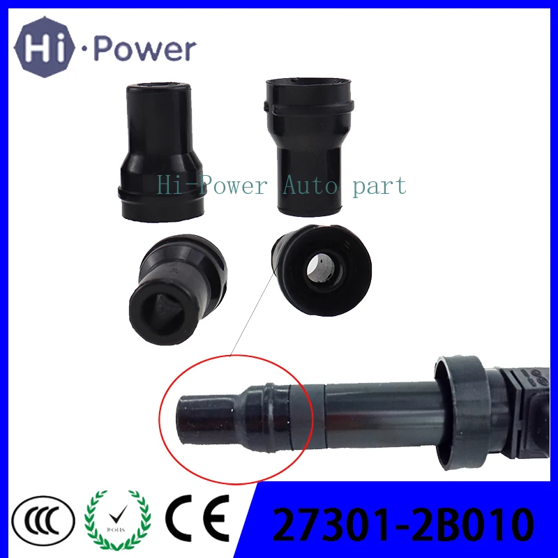 

4pcs 27301-2B010 Spark Plug Cap Connector Ignition Coil Rubber For Kia Soul 1.6L for Hyundai Accent Kia Rio Motor 273012B010