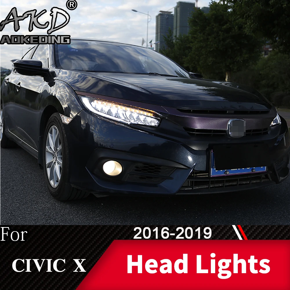 Фара для автомобиля honda Civic- Civic X головной светильник s противотуманный светильник дневной ходовой светильник DRL H7 светодиодный Биксеноновая лампа автомобильные аксессуары
