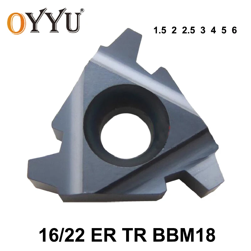 

OYYU 16ER 22ER 1.5 2 2.5 3 4 5 6 TR BBM18 16 22 ER for Steel & Stainless Steel Carbide Inserts Threading Lathe Tools Turning CNC