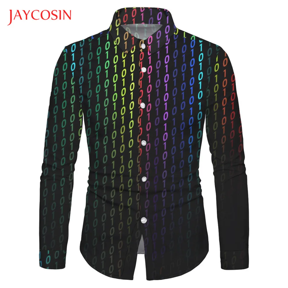 Joycosin Новая модная мужская рубашка зимняя повседневная мужская одежда симфония градиент с длинным рукавом мужская приталенная рубашка на пуговицах вечерние рубашки