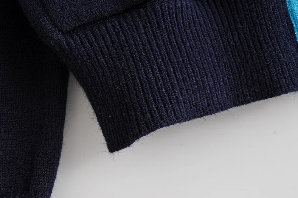 High Quality Autumn Winter Women Sweater cardigans beading pocket Thick Knitted coat femme blue Fashion Casual Femme Jumper coat