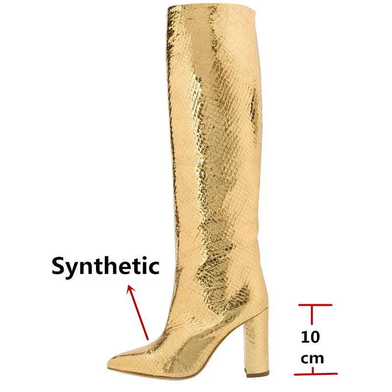 Новинка года; модные женские сапоги до колена из синтетической кожи; теплые женские классические сапоги в западном стиле на высоком каблуке для ночного клуба; большие размеры