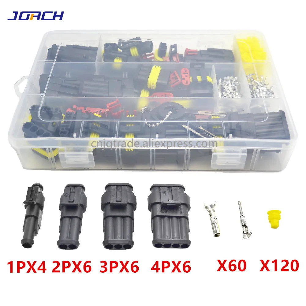 305 Pcs Superseal AMP Tyco Waterproof 12V Electrical Wire Connector Sets Kits with Crimp Terminal afbeelding