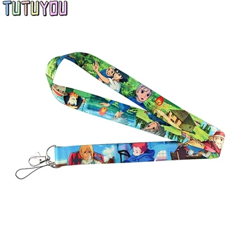 

PC1239 Wholesale 20pcs/lot Anime Moving Castle Keychain Tags Strap Neck Lanyards For ID Card Pass Gym Badge Holder DIY Hang Rope