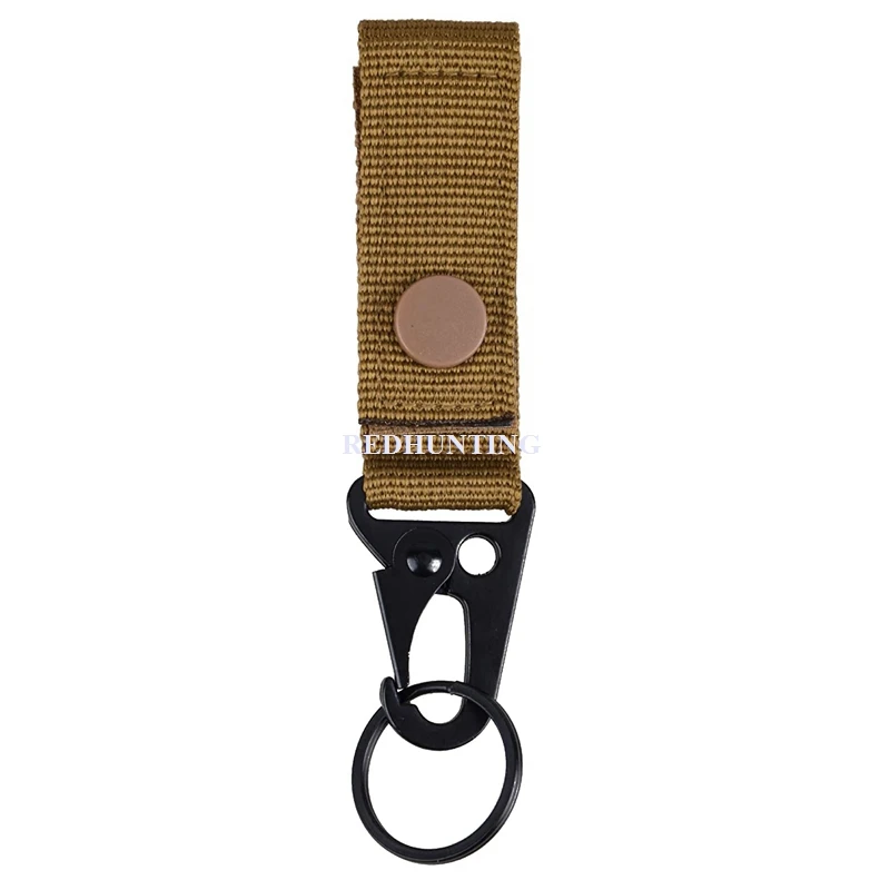 Tactical Nylon Key Ring Holder Heavy Duty Keychain Ribbon Buckle Belt Clip