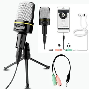 

Condenser Microphone Desktop Wired Laptop Computer Adjustable Tripod for PC YouTube Video Chatting Gaming Podcast Recording