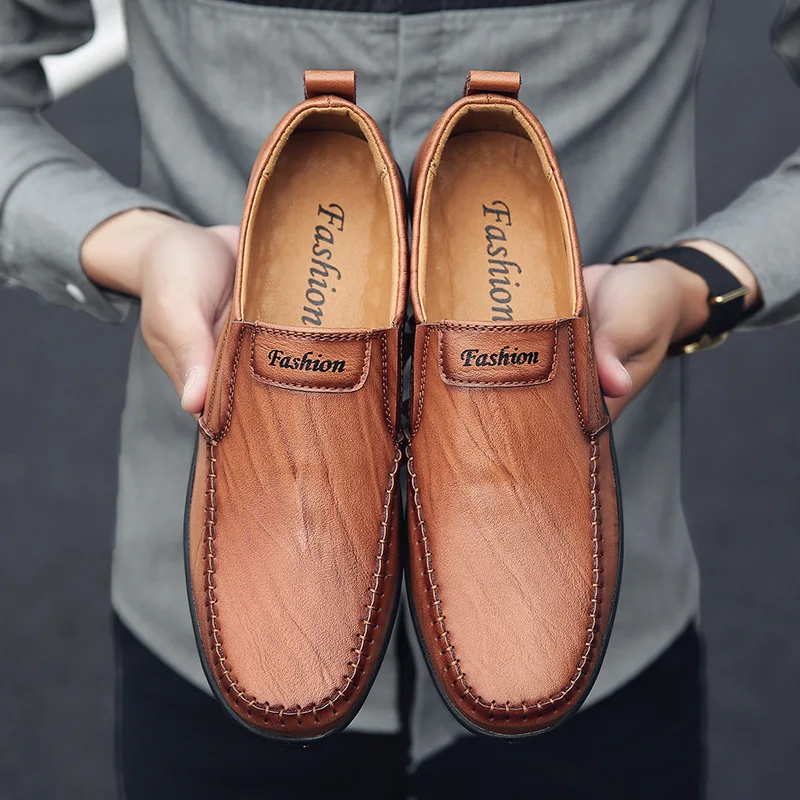 Mikarau/брендовая мужская кожаная обувь; мужские модные лоферы; дышащая нескользящая Мягкая обувь из натуральной кожи для вождения; zapatos hombre
