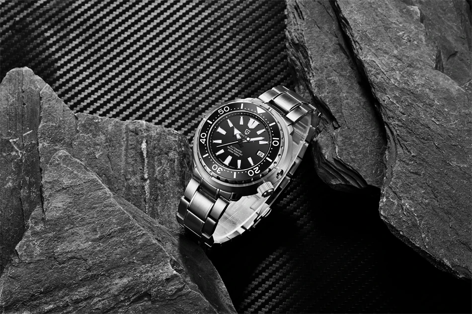 PAGANI DESIGN New 45MM Tuna Diving Wristwatch Men's 300M Waterproof Mechanical Automatic Watches Ceramic Bezel Relogio Masculino