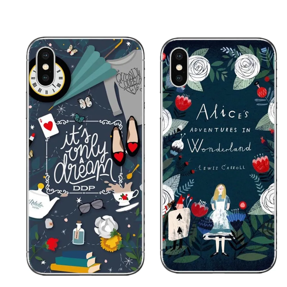 Alice in Wonderland Clear Hard PC Phone Case For iPhone X 10 Phone Cover Princess for iphone SE 5 5S 6 6S Plus 7 7Plus 8 8 Plus