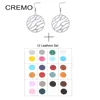 Cremo Stainless Steel Women's Earrings Leather Interchangeable Round Drop Earrings Dangle Jewelry 1